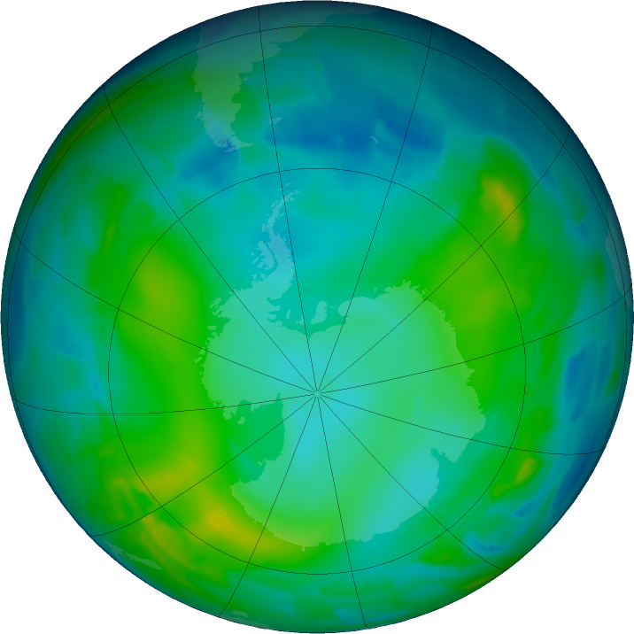 Antarctic ozone map for 28 May 2011